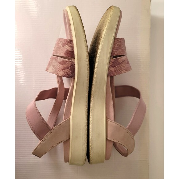 ECCO Women's Yuma Two Strap Sandal Violet Ice Size 8 Pink Floral Elastic Comfort - Picture 14 of 15